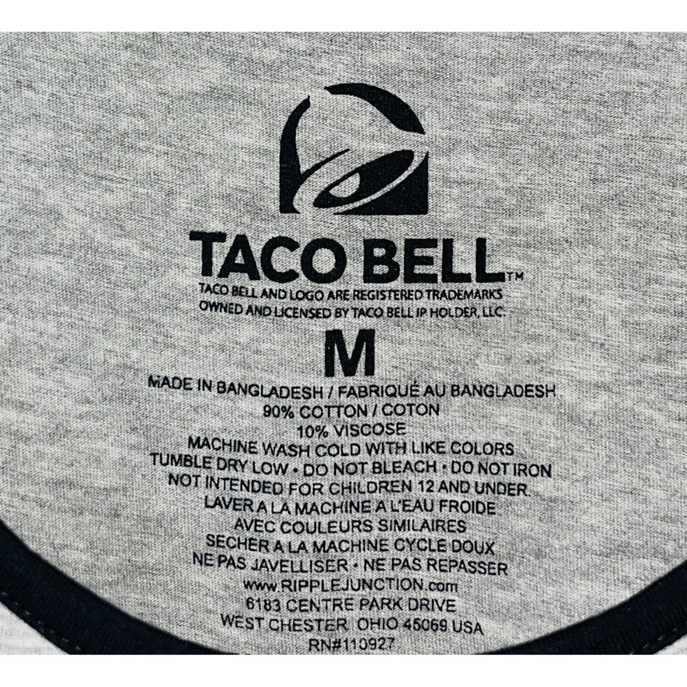 Taco Bell Tank Top Men's Medium Gray Novelty Fast Good Humor Restaurant Logo - Picture 3 of 3